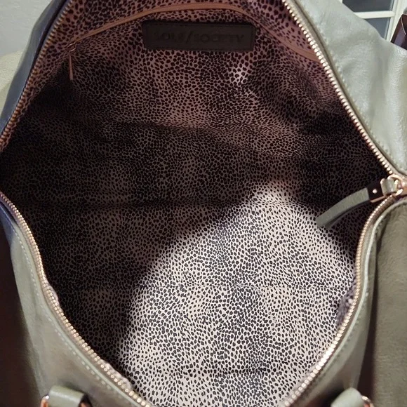 Sole Society Olive Green Vegan Leather Duffel Bag